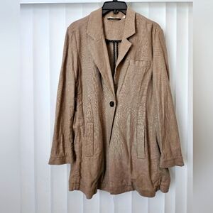 Soft Surrounding Women's  linen Tan Elegant Style Chic Jacket size XS..
